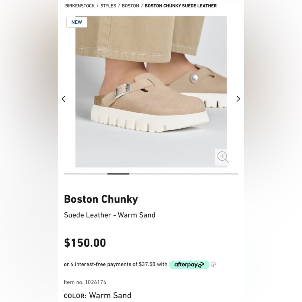 Birkenstock Suede Sandals in Tan and White - Picture 3 of 7